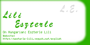 lili eszterle business card